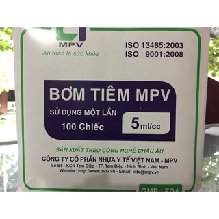 Bơm tiêm MPV 5ml {hộp100 chiếc}