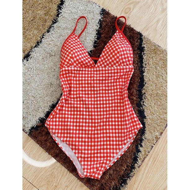 Bikini 1 mảnh caro basic style Hàn quốc siêu hot