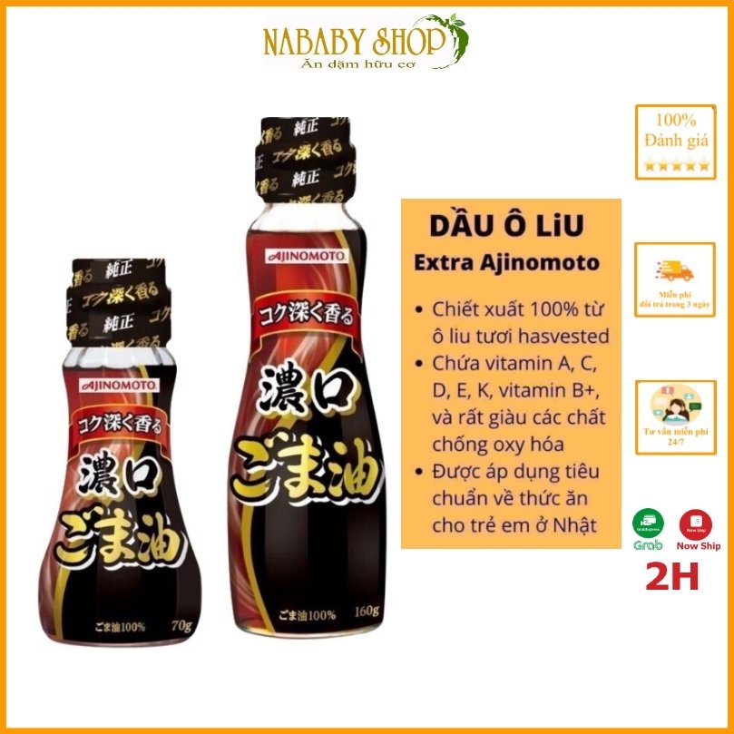 [Date 2023] dầu mè, dầu vừng Ajinomoto Olive oil -70g thơm ngon bổ dưỡng cho bé ăn dặm