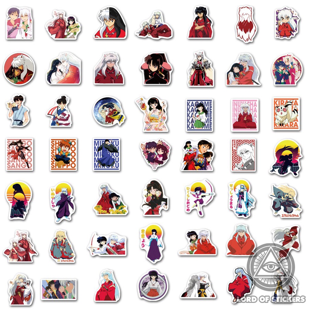 Set 100 Nhãn Dán Inuyasha Anime Manga Sticker Hình Nhân Vật Truyện Tranh Inu Yasha Trang Trí Mũ Bảo Hiểm, Laptop, Sổ