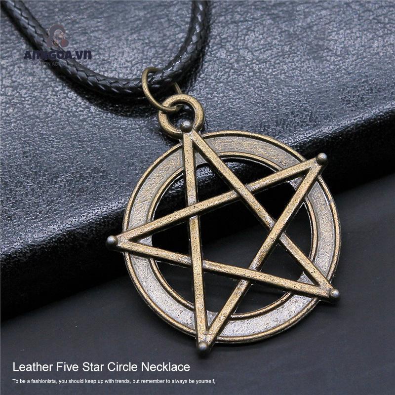 ✨✨Vòng Cổ Choker Dây Da Mặt Ngôi Sao Thời Trang Cho Nam Và Nữ