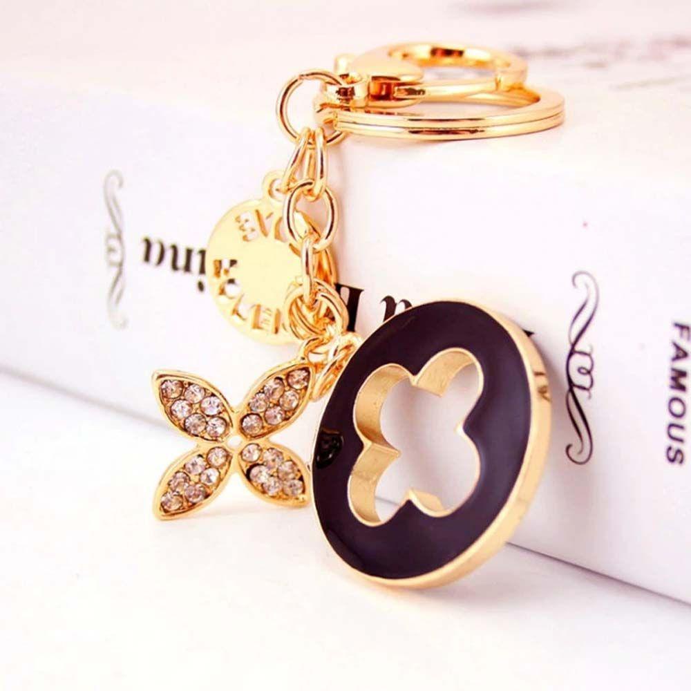 Móc Khóa Hình Cỏ Ba Lá Đính Đá Thời Trang