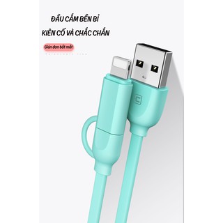 Cáp sạc cuộn rút CAFELE MACARON 2 in 1 Lightning / Micro USB