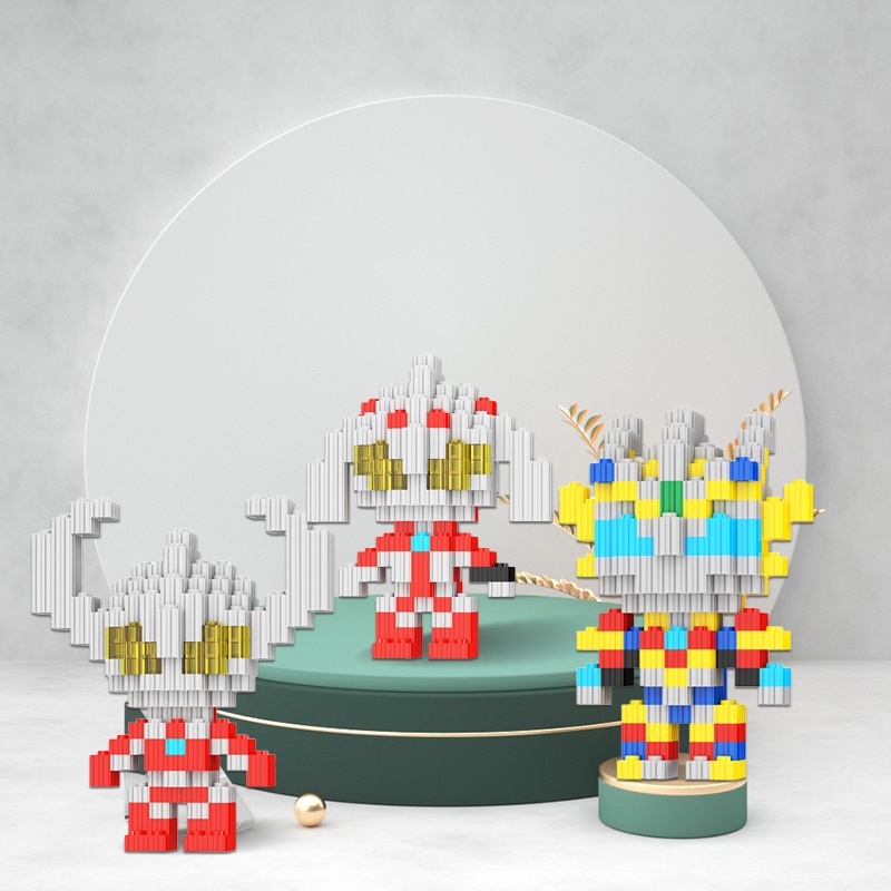 logo xếp hình Bộ Đồ Chơi Lắp Ráp Nhân Vật Ultraman Dành Cho Bé