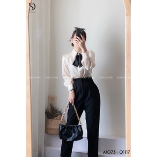 Áo sơ mi trắng Blouse thắt nơ Doris A1073