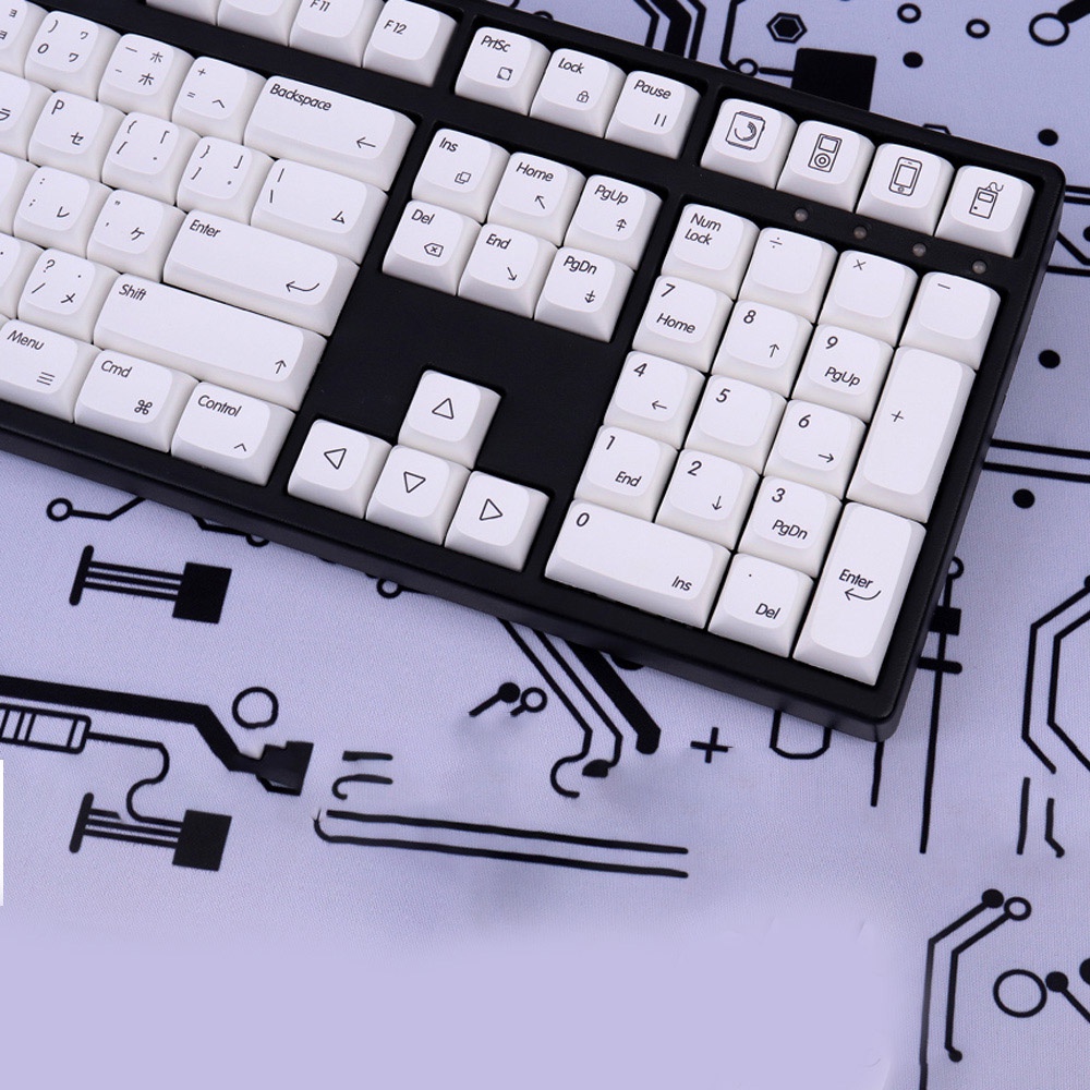 Pbt keycap 132 Phím xda profile Bộ Phận Nhuộm Trắng Tối Giản Theo Chủ Đề Cơ Khí Nhật Bản Phù Hợp Với Bàn Phím Cơ