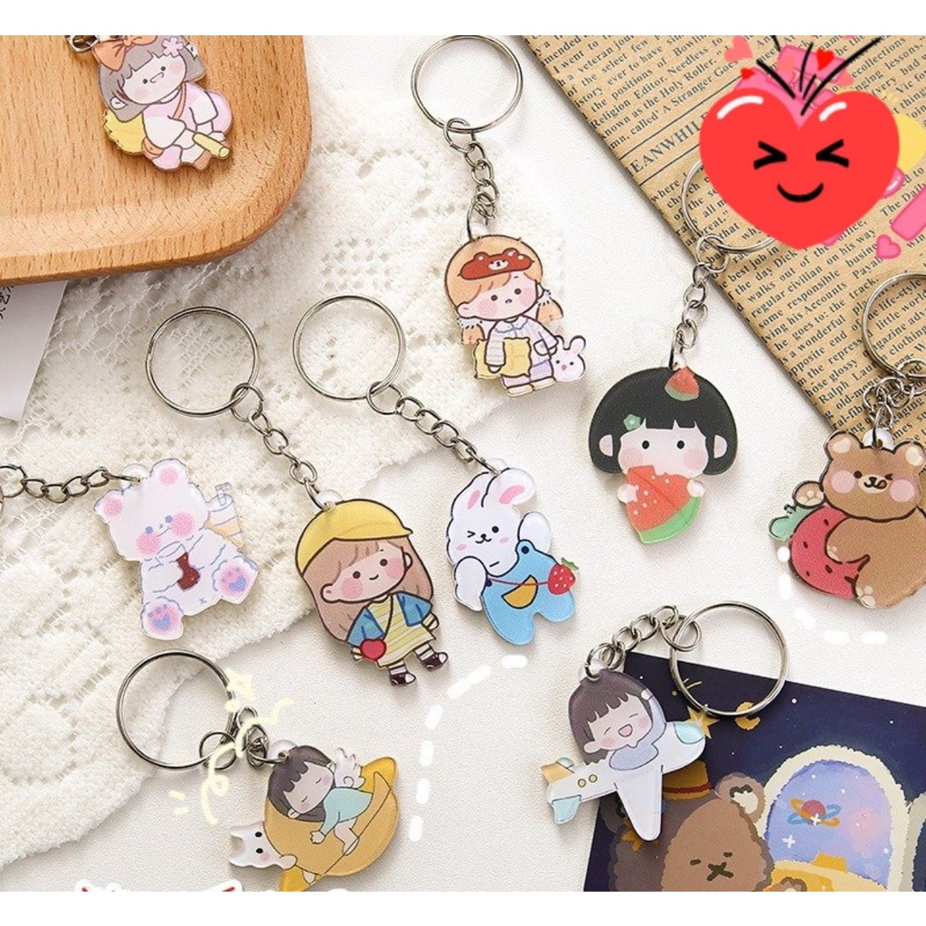 Móc khóa đa năng Chimi PK008 chất liệu Acrylic nhiều mẫu hoạt hình đáng yêu