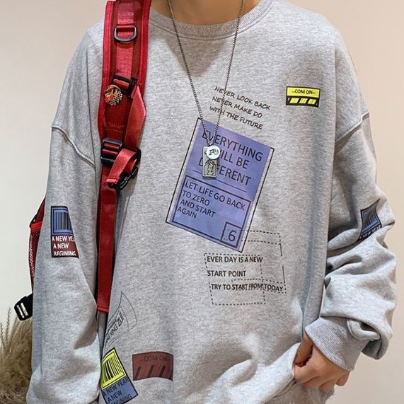 Áo Thun Dáng Rộng Tay Dài In Họa Tiết Thời Trang Sành Điệu Cho Nam | BigBuy360 - bigbuy360.vn