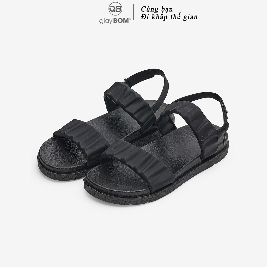 Giày sandal nữ giayBOM quai ngang khóa cài đế cao 2 cm D62 - Hàng nhập khẩu
