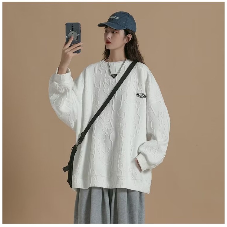 2023 Áo sweater nam áo dài tay Hàn Quốc thể thao thời trang áo phong cách thoải mái cá tính cho nam nữ kiểu simple unisex tops waffle hoodie sweater