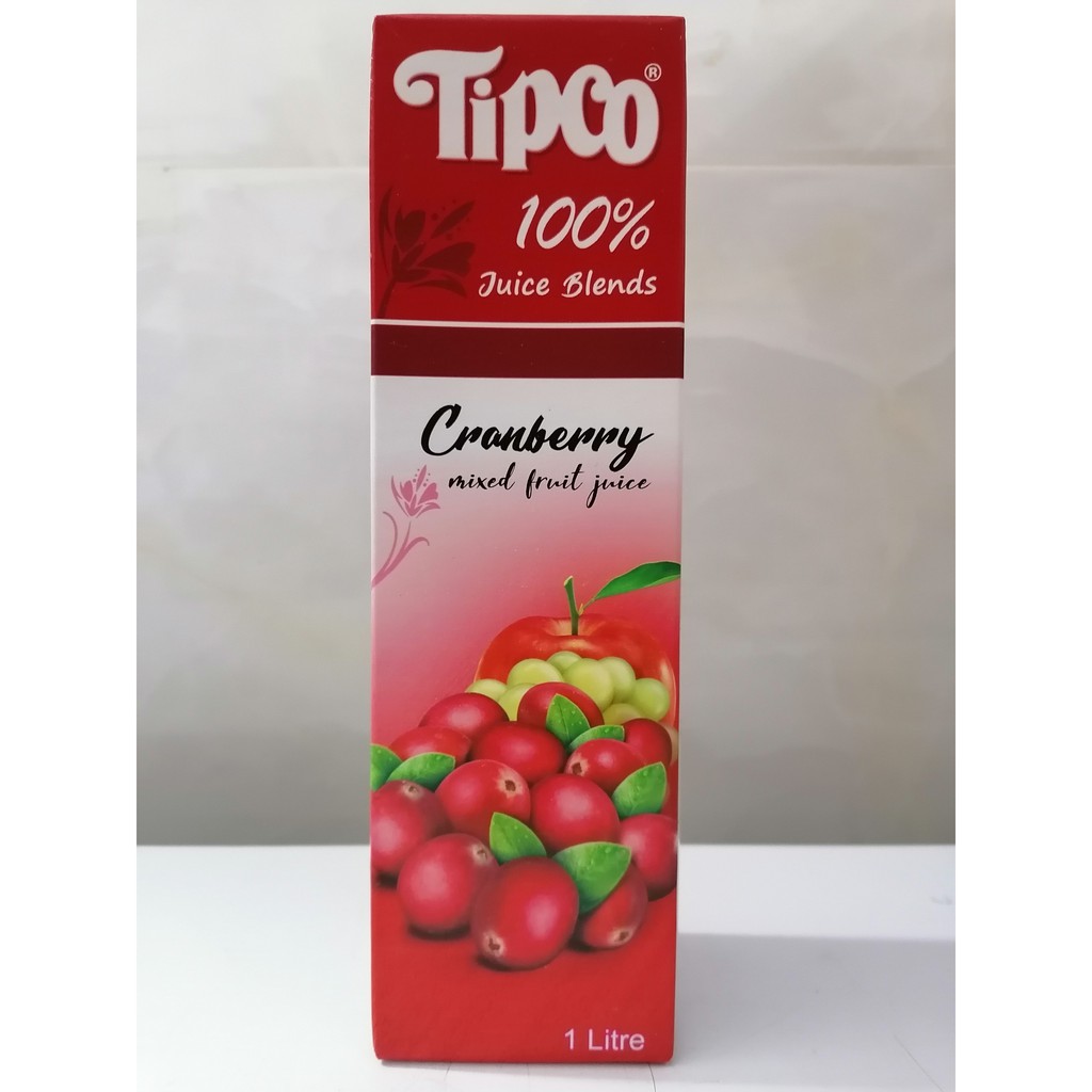 [1 Lít – CRANBERRY] Nước ép Nam Việt Quất &amp; Trái cây [Thailand] TIPCO Fruit Juice (halal) (cac-hk)