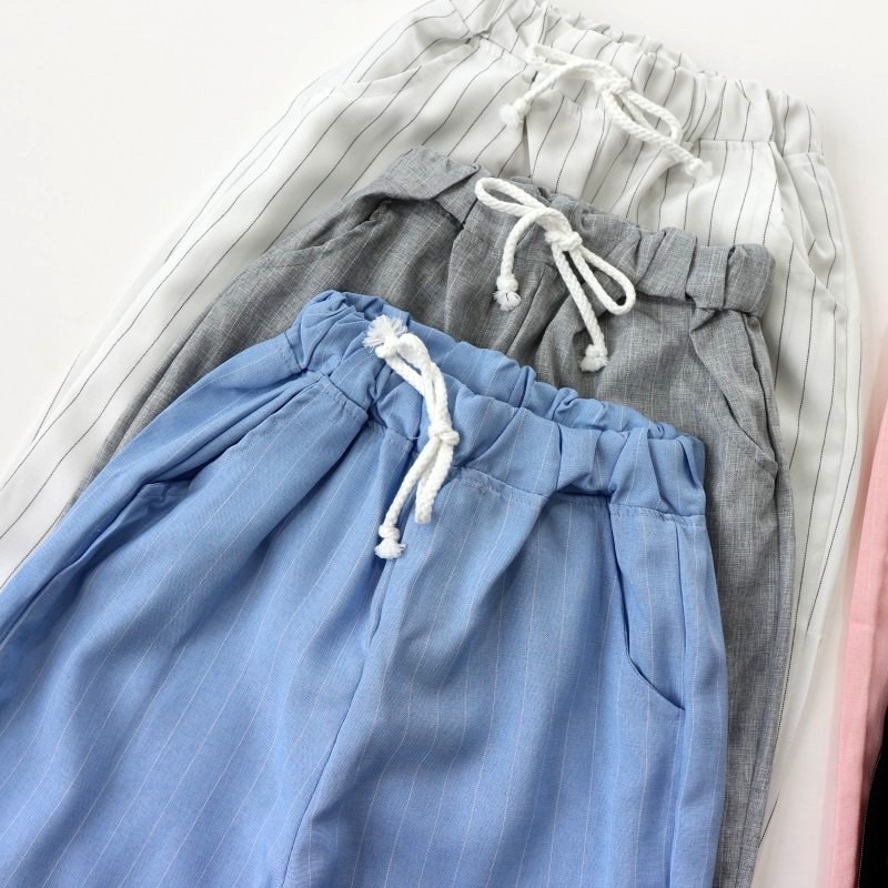 Quần dài bé gái Button 3-13 tuổi  Quần chun bo gấu cotton 0622