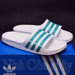 [☘️ADIDAS®☘️]- DÉP ĐÚC DURAMO SLIDES - Trắng S/Ngọc