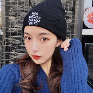 4 Màu Mũ Nón Len / Mũ Beanie Cho Nữ ANTI SOCIAL CLUB Phong Cách Hàn Quốc