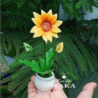 Hoa Đất Sét Mini- Hoa Hướng dương Mini 12cm