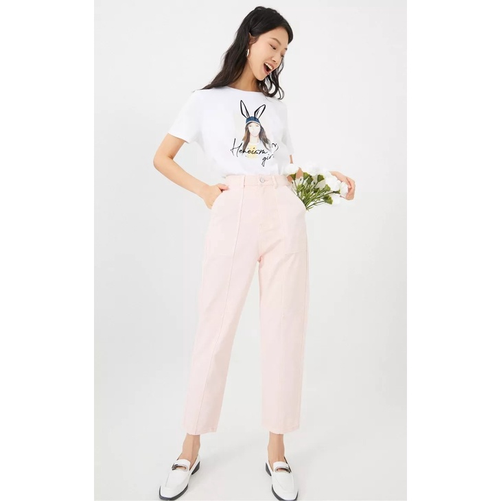 Vero Moda Quần Jean Nữ Cotton Cạp Cao Ghép Mắt Cá Chân Rộng 320249513