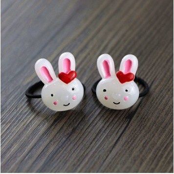 Set 2 Dây Cột Tóc Co Giãn Hình Hoạt Hình Dễ Thương Cho Bé Gái
