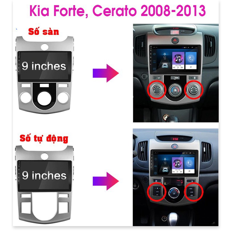 Mặt dưỡng Kia Forte 2007-2015 số tự động (9 inch)