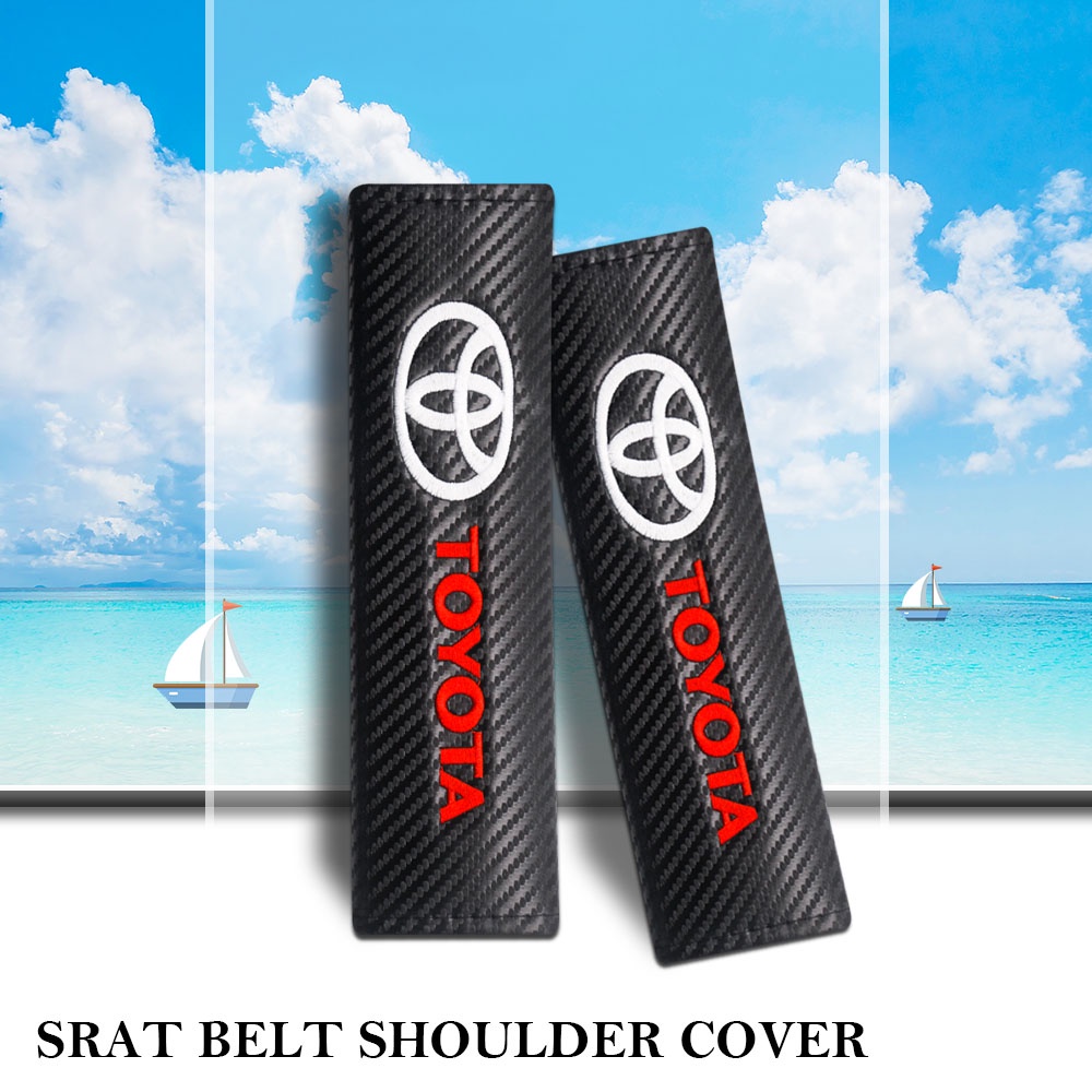 Set 2 Vỏ Bọc Dây Đai An Toàn Bằng Sợi Carbon Cho Xe Hơi Toyota TRD Sports Vios Yaris Avanza Corolla Cross Hilux CHR Wish Etions