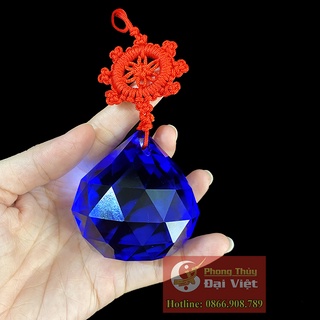 Quả cầu treo vát cạnh màu Xanh nước