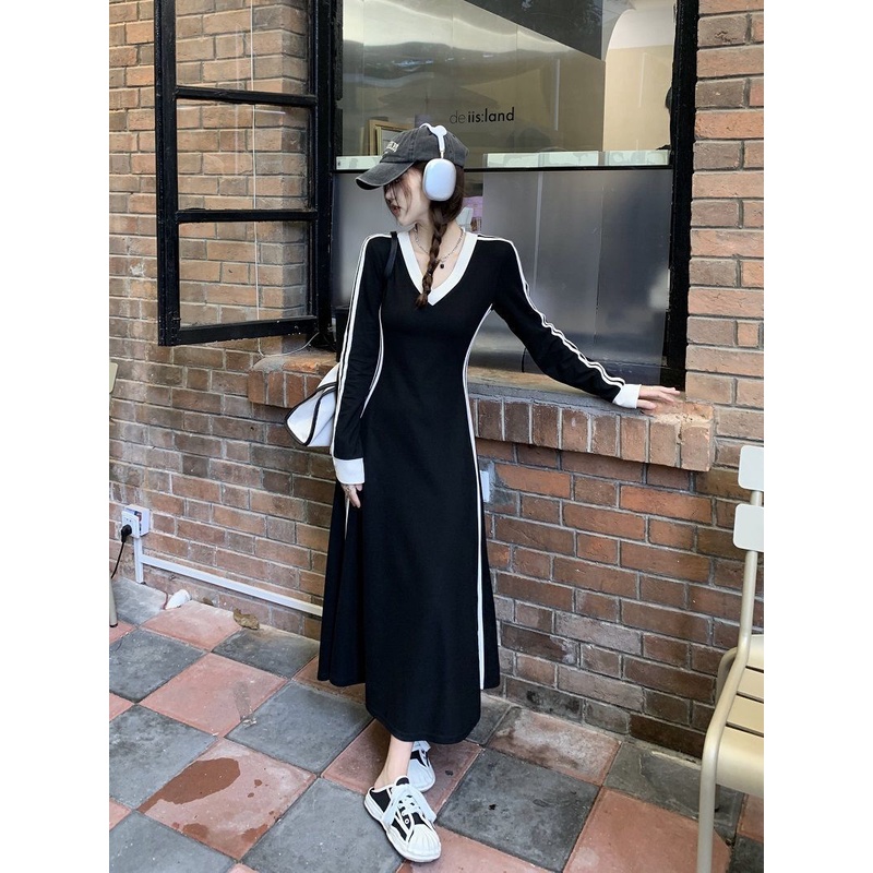 Jiashucheng Hepburn Váy Dài Ôm Eo Phong Cách Pháp Thiết Kế Mới Cho Nữ