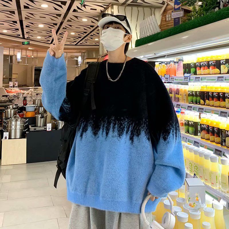 Áo nỉ nam dài tay cổ tròn thời trang Hàn