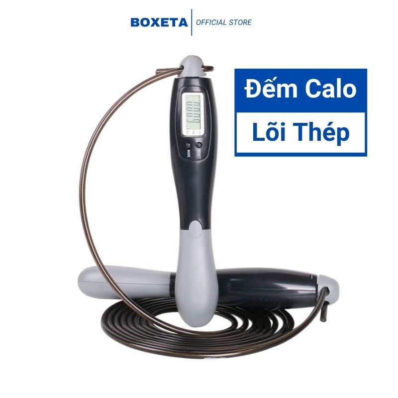 Dây nhảy thể dục BOXELO có đếm số vòng, Calo thể lực giảm cân lõi thép