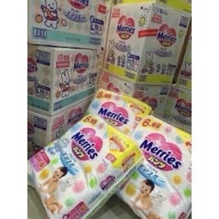 Cộng miếng bỉm merries nội địa nhật tã dán nb90+6/s82+6/m64+4/l54+4quần m58+6/l44+6/xl38+6/xxl26+2
