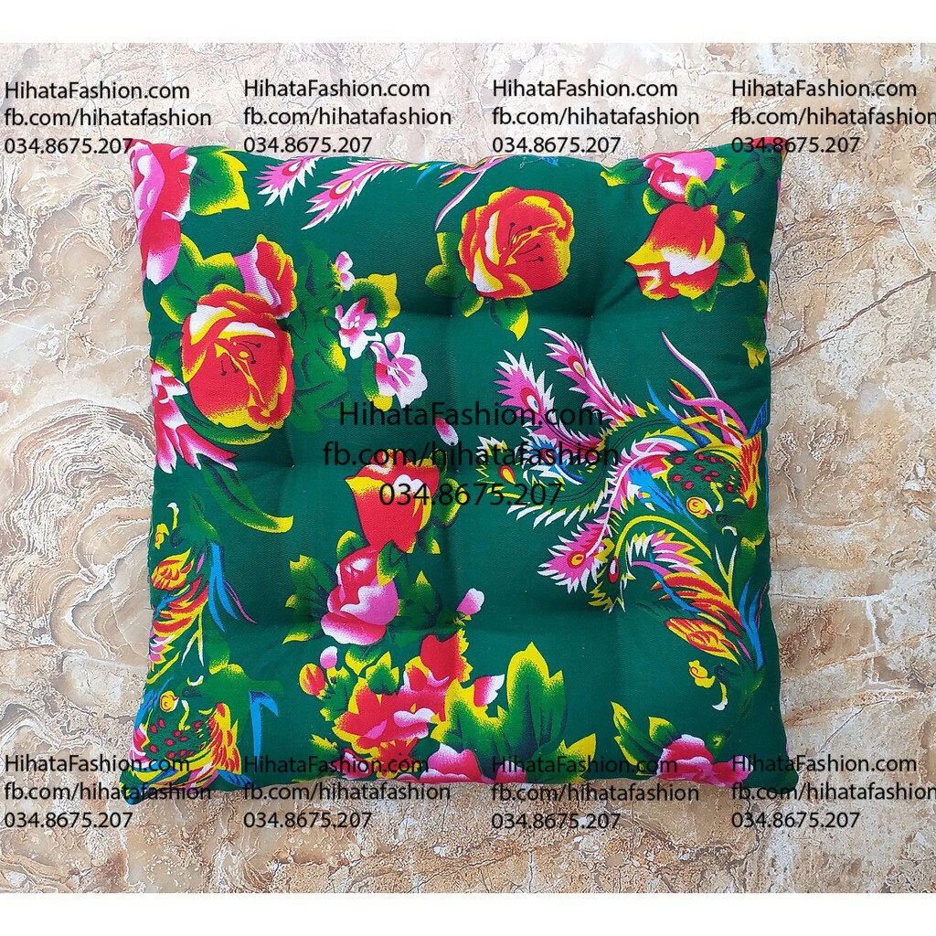 Đệm chần bông con công C05 - 45*45 - hàng chính hãng HIHATA DECOR