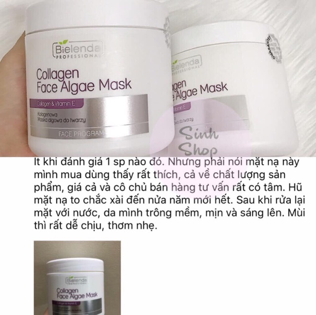 Mặt Nạ Căng Bóng Trẻ Hoá Da Bielenda Collagen Face Algae Mask Professional Balan 190g
