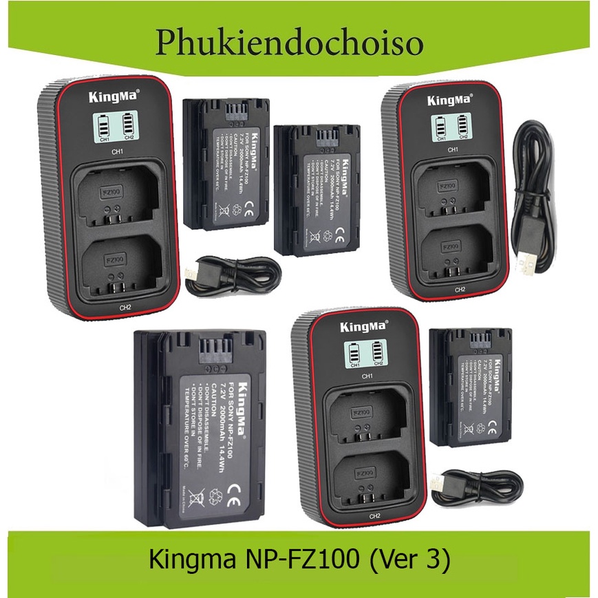 Pin sạc Kingma Ver 3 cho Sony NP-FZ100 (Nhiều lựa chọn)