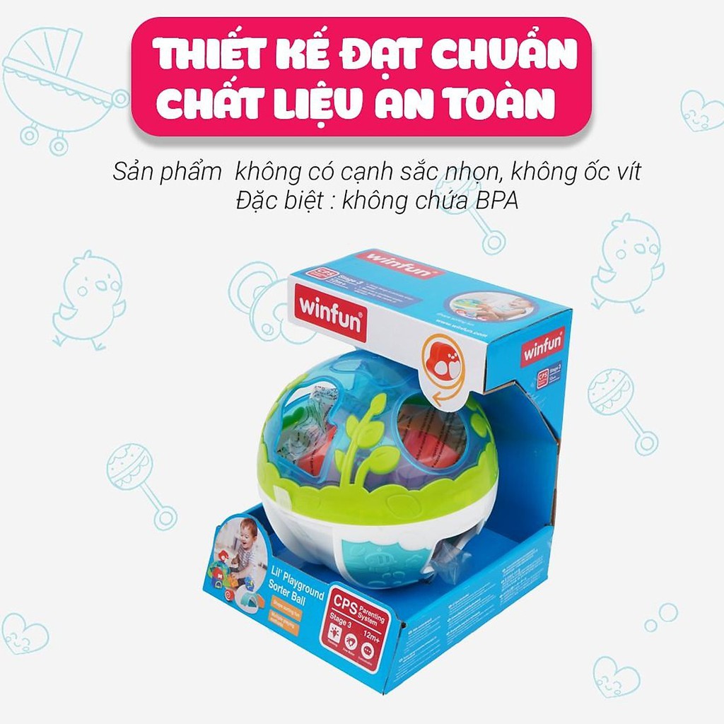 Bóng thả hình khối ngộ nghĩnh kết hợp bóng tập bò Winfun 0785