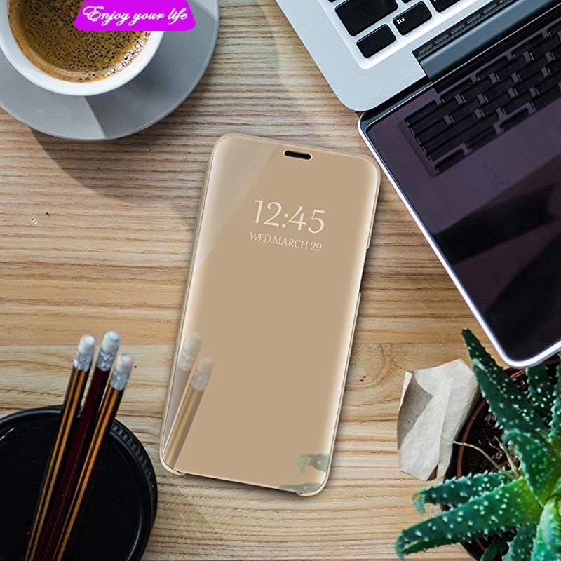 Ốp điện thoại có nắp gập thiế kế tráng gương thời trang cho Samsung Galaxy A10 A20 A30 A40 A50 A70 A8S | BigBuy360 - bigbuy360.vn