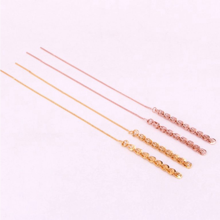 Bông Tai Chuỗi Dài Tòn Ten Titan Không Đen TT 4007