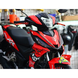 Tem trùm xe Winner cá mập đỏ đen 150 V1, độ thiết kế team dán phủ decal xe máy giá rẻ đẹp