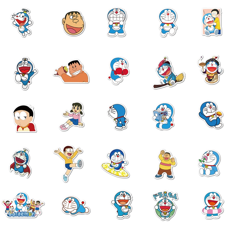 Bộ 50 Miếng Dán Hình Doraemon Đáng Yêu