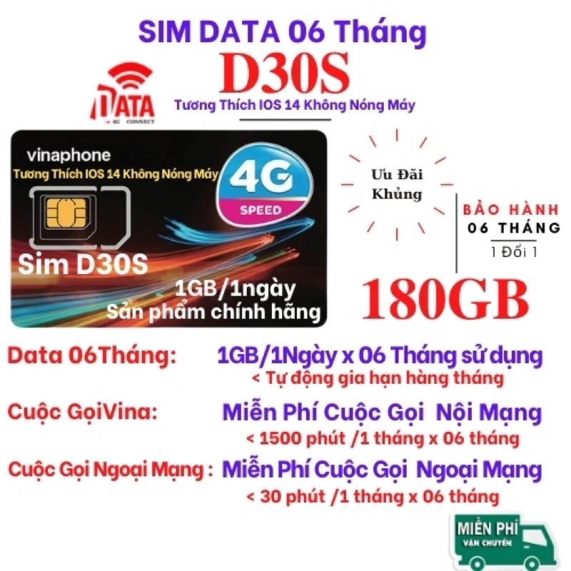 SIM D500 ( Miễn phí 1 năm vào mạng 4G Tốc Độ Cao )Có Video kèm test Tốc Độ Cao , Bảo Hành 12 Tháng