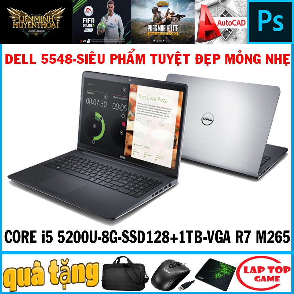 Laptop dell 5548 core i5 5200, ram 8g ,hdd500g giá rẻ