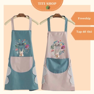 tạp dề nấu ăn hình thỏ đáng yêu cho các chị em nội trợ chống thấm nước có lau tay
