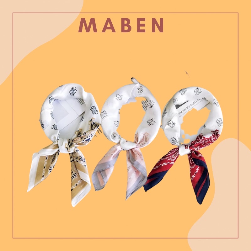 Khăn bandana lụa mini size 53x53 cm - Maben