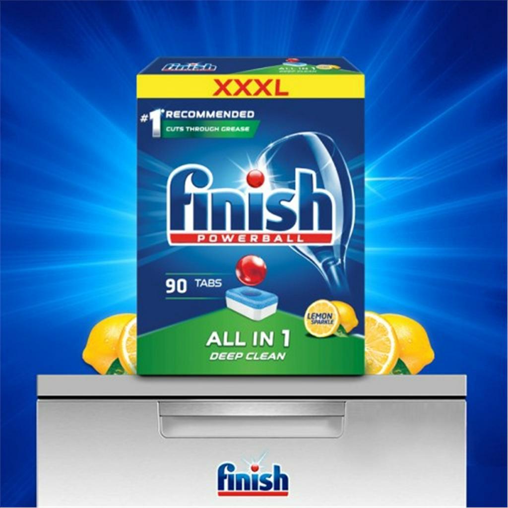 Combo Finish : Viên rửa bát Finish All in one 90 + Muối Finish 1,2kg +nước làm bóng 800ml + Dung dịch vệ sinh