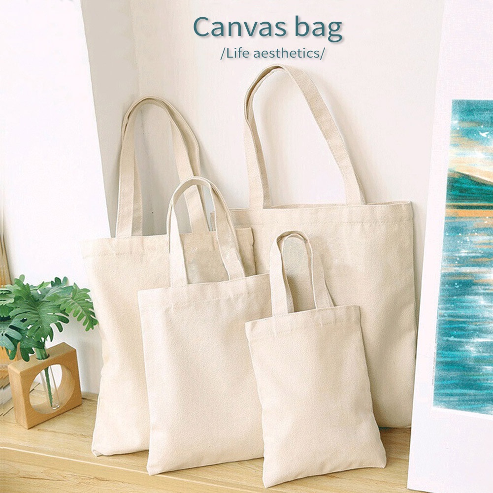 Set Túi Mua Sắm Bằng Vải Canvas Thân Thiện Với Môi Trường