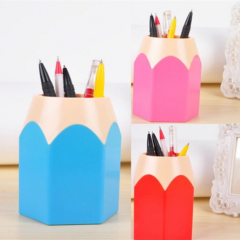 Plastic Removable Students Pencil Shape Dual-Use Pen Holder