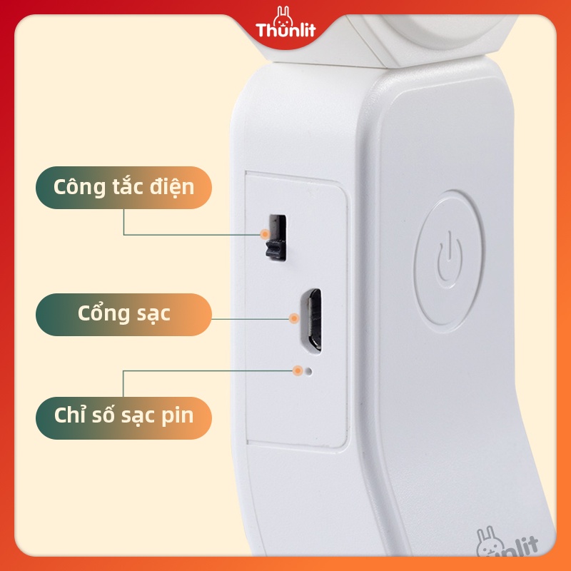 Đèn đọc sách mini Thunlit sạc USB 2000mAh đa năng và tiện dụng