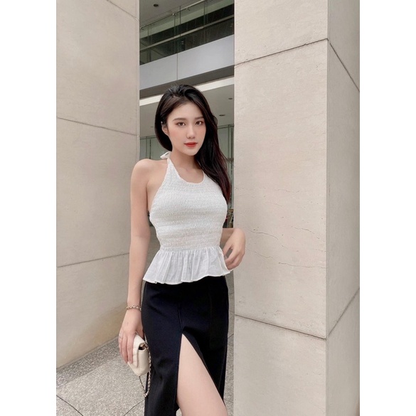 Áo Kiểu SMOKED LINEN TOP thiết kế dây cột form co giãn chất vải linen đẹp style ullzang | BigBuy360 - bigbuy360.vn