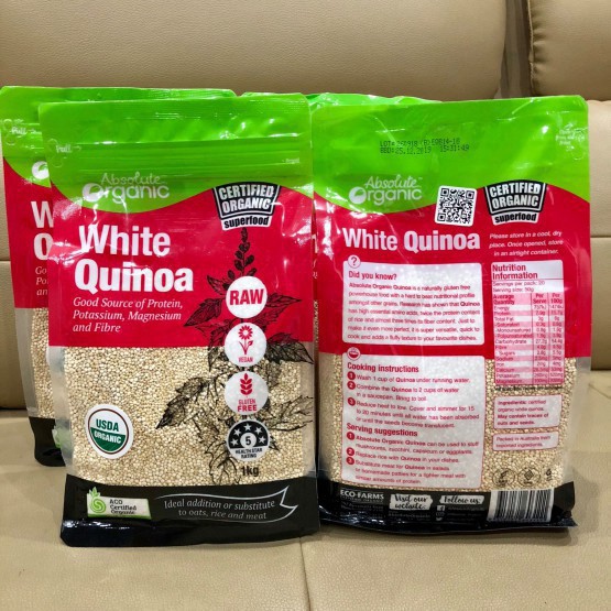 Hạt Quinoa Diêm Mạch Hữu Cơ 1Kg Cho Bé FREE SHIP Hạt Diêm Mạch Quinoa Úc Absolute Organic Thực Phẩm An Toàn Sức Khỏe