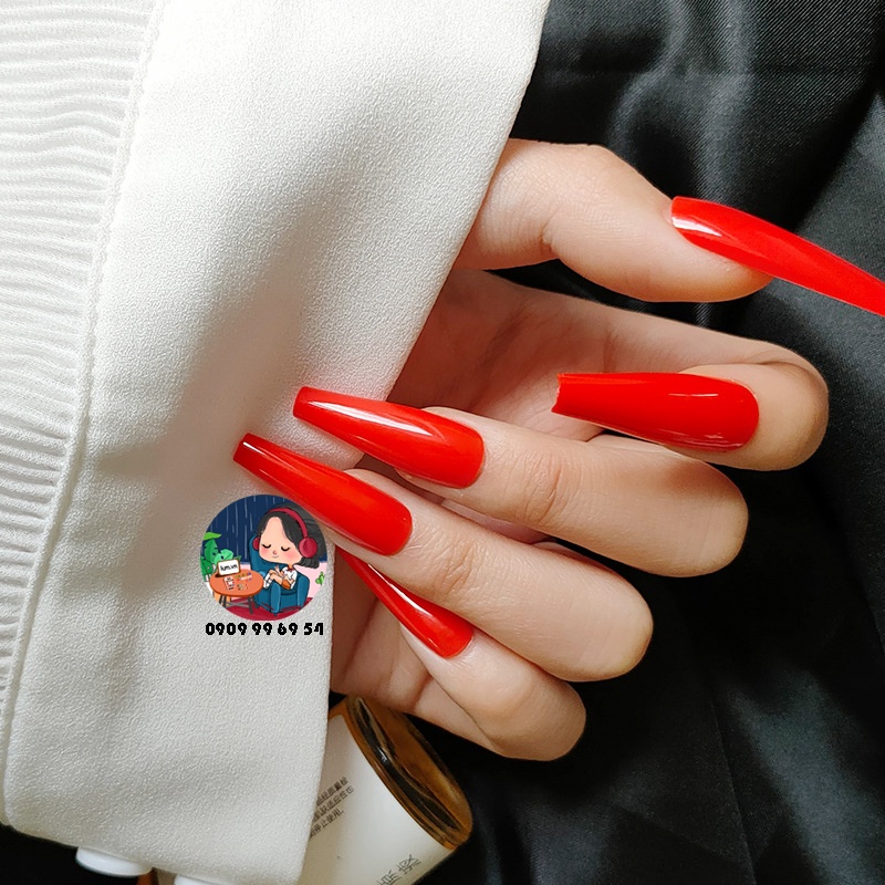 [ 1169 - 20 ĐỎ TƯƠI ] MÓNG CỨNG - SƠN BÓNG - Phom Thang Dài Xtra [Tặng Miếng Dán Và Dụng Cụ] Lẻ