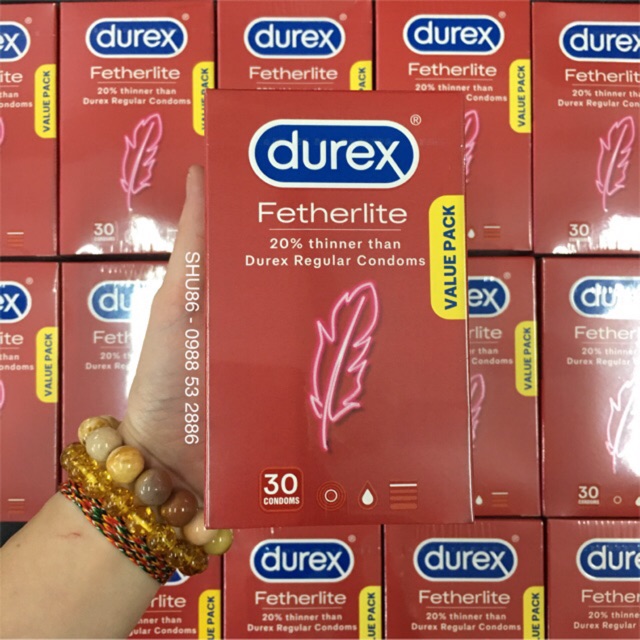 [HÀNG ÚC CHUẨN] Bao cao su siêu mỏng Durex Úc - Durex Fetherlite - Hộp 30 chiếc