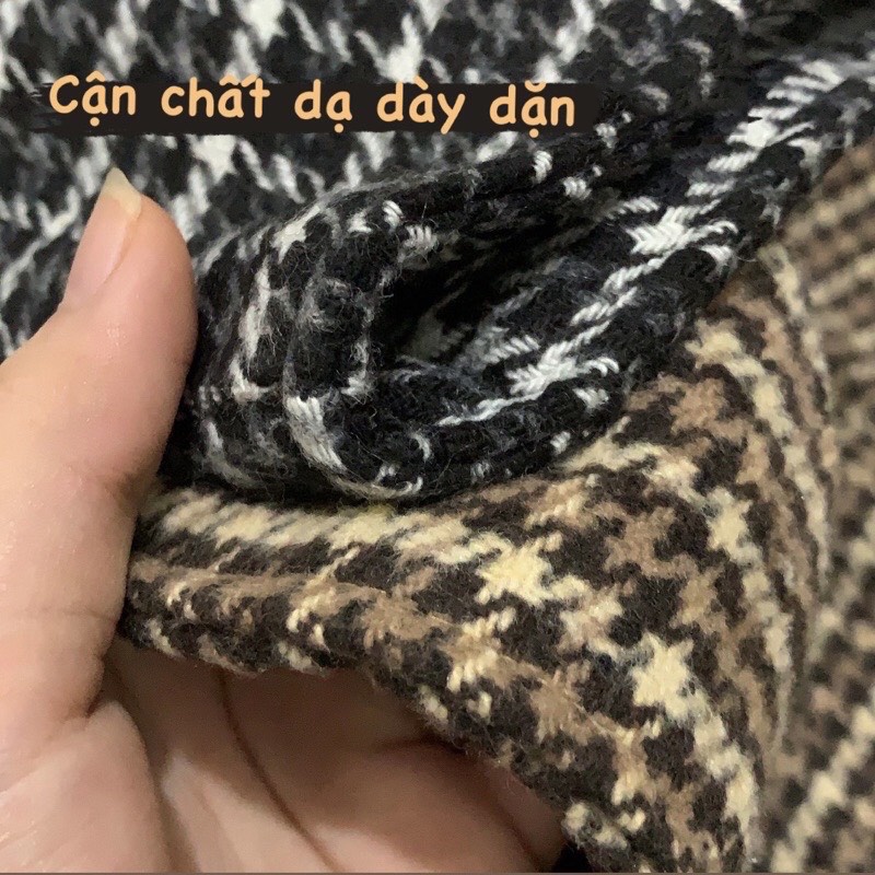 Áo khoác dạ kẻ dáng rộng 2 lớp phong cách Hàn Quốc - Mono Boutique | WebRaoVat - webraovat.net.vn