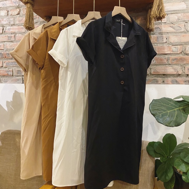 váy thụng cổ bẻ